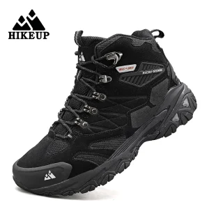 HIKEUP Hiking Boot Men Outdoor Suede High Top Trekking Boots