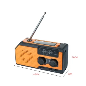 Hand Crank, Portable Solar Power Radio AM/FM/WB NOAA