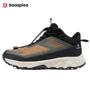 Baasploa Men Winter Comfort Plush Warm Waterproof Non-Slip Casual Sneakers